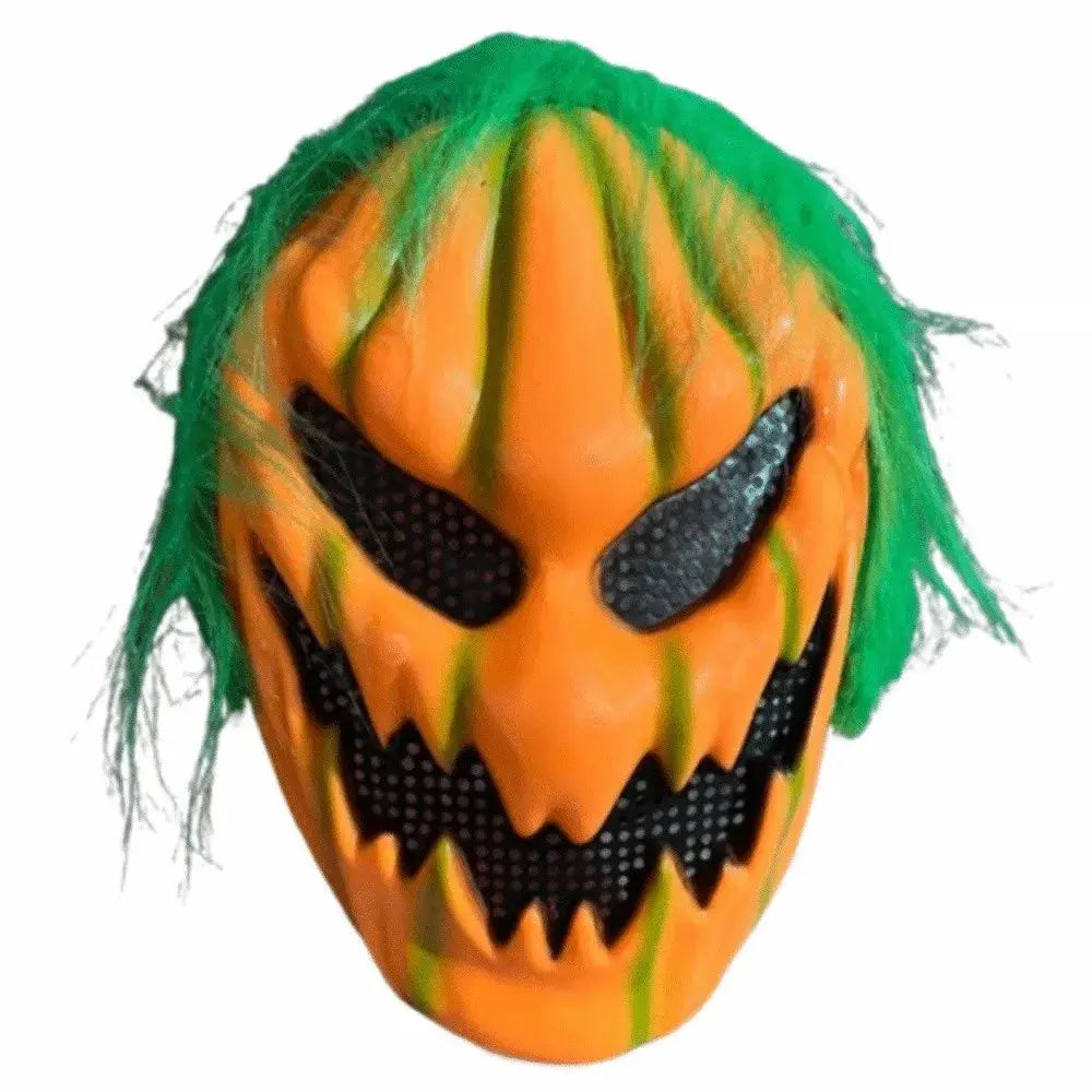 Realistic Halloween Pumpkin Mask Creativity Orange Pumpkin Full Face Mask Funny Elastic Scary Ghost Headgear Good Vibrations