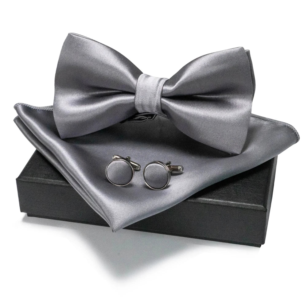 EASTEPIC Men's Bow Tie Sets Including Cufflinks and Handkerchieves Bow Ties with Adjustable Straps for Formal Occasions Good Vibrations