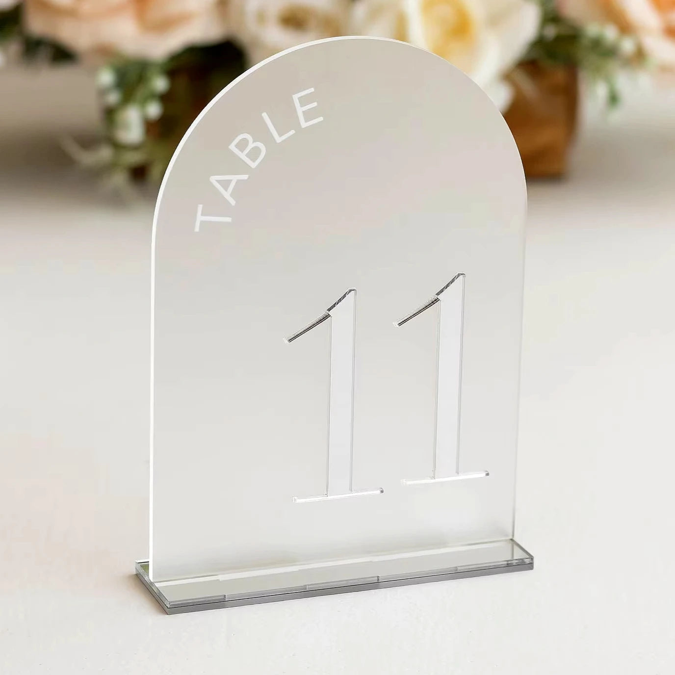 Frosted Arch Acrylic Table Numbers Table Signs Wedding Table Decor Wedding Signage Black Table Numbers Wedding Reception Decor Good Vibrations