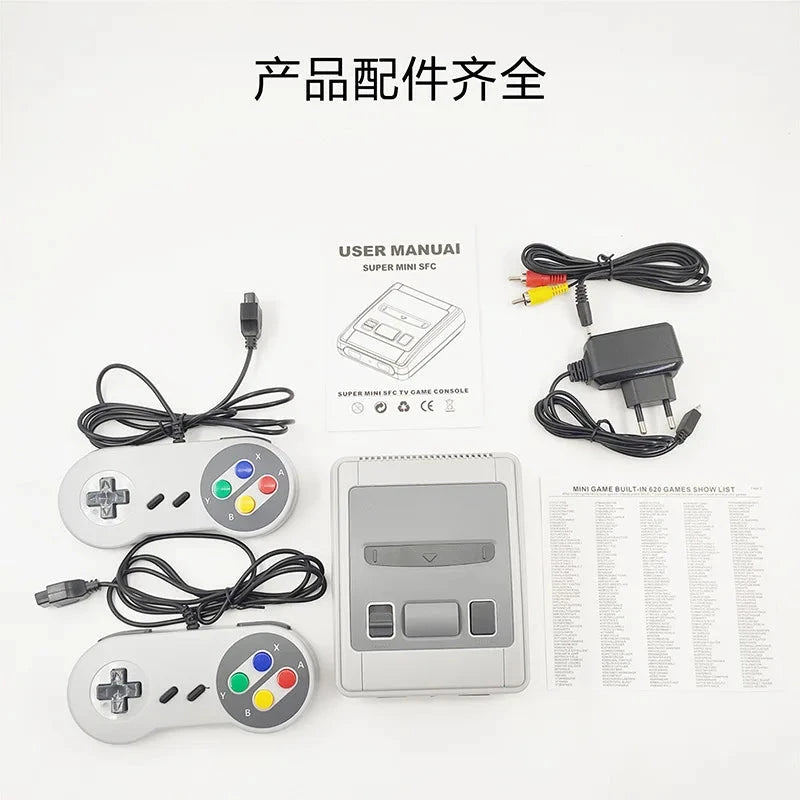 Super Mini SFC Game Consle Built-in 620 Dual Gamepad AV HDMI Output 8Bit TV Game Box Classic SNES Good Vibrations