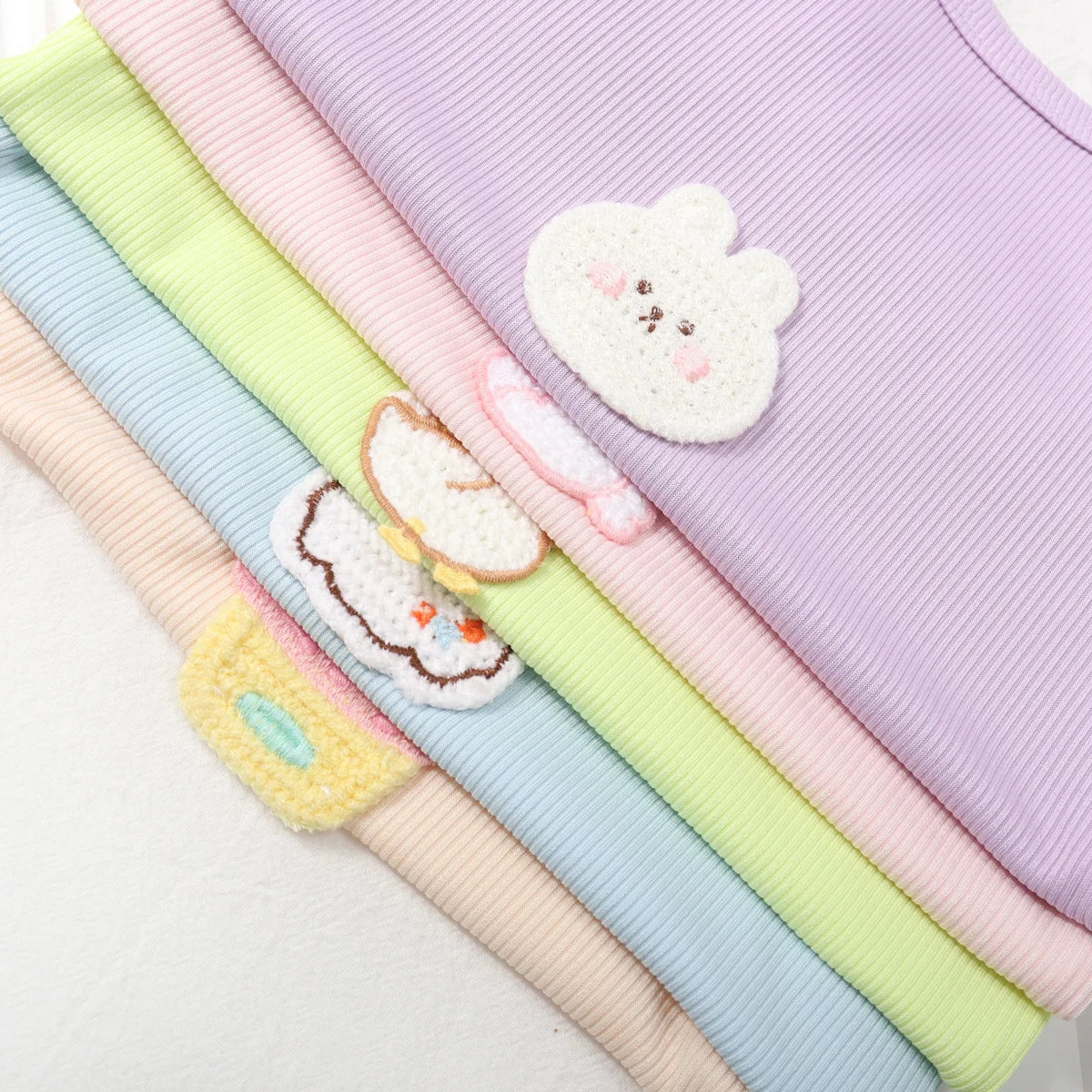 Girls' Vest, Children's Summer Outdoor Camisole, Baby Candy Colored Vest, Base Shirt, Cartoon Soft Children's Clothing Top Good Vibrations
