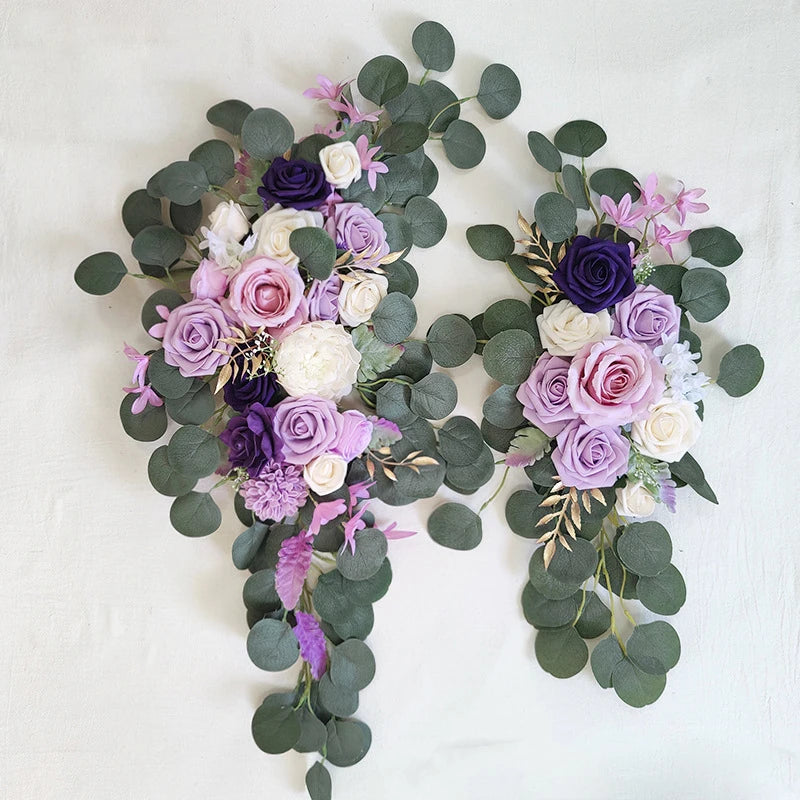 Yannew Artificial Arch Flowers Swag for Boho Wedding Baby Shower Ceremony Flower Garlands Arrangement Reception Backdrop Decor Good Vibrations