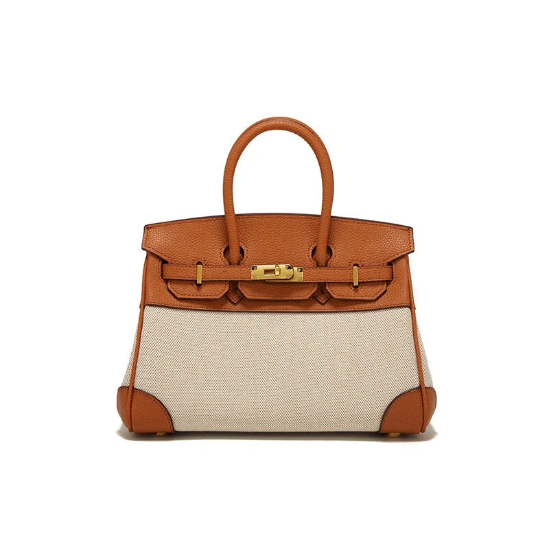 2025 Designer Handbag - Crossbody&Tote Luxury Leather Trim Canvas Bag Women Fashion Shoulder Purse Good Vibrations