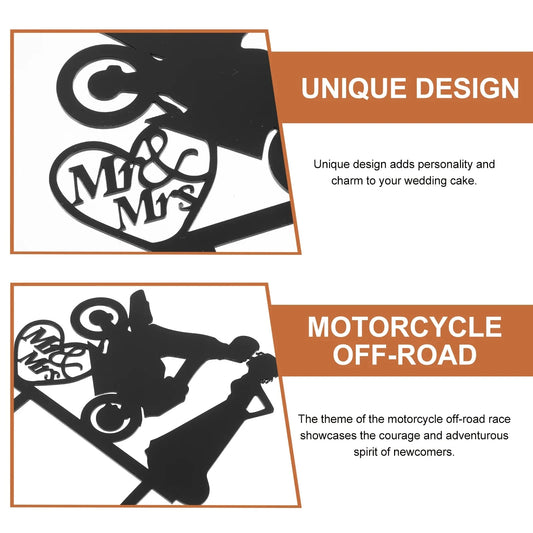 Bride Groom Cake Topper Motorcycle Wedding Cake Toppers Cycling Cake Decoration Motorcycle Cake Decorations Bride Groom Cake Good Vibrations