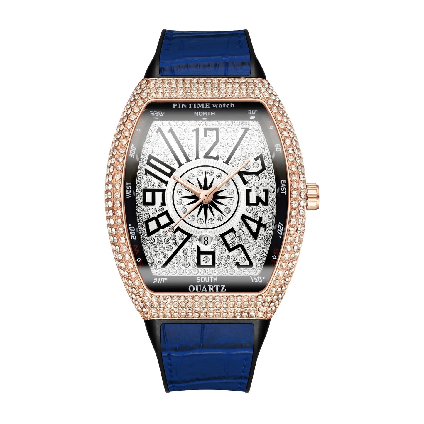 Fashion Mens Watches Men Wristwatches Automatic Quartz Man Clock Male Luxury Reloj Diamond Big Large Arabic Numeral Dial Watch Good Vibrations