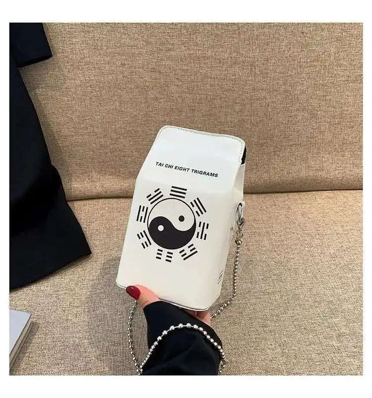 Printed Graffiti Small Square Bag Fashion Cool Crossbody Bag Funny Box Shoulder Bag For Girls Good Vibrations