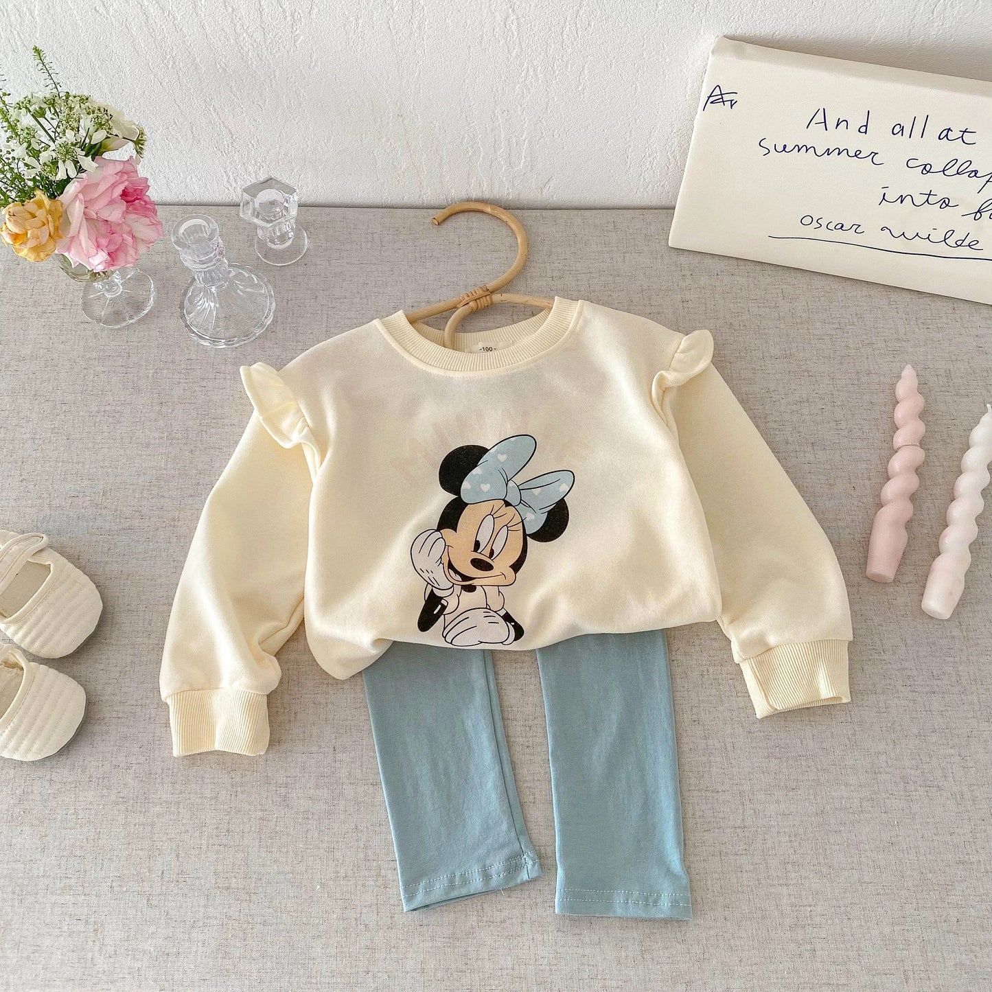Baby Clothing Set For Children Aged 1-6 Fashion Set Children's Cartoon Girl Sports Set Top And Pants 2-piece Set Good Vibrations