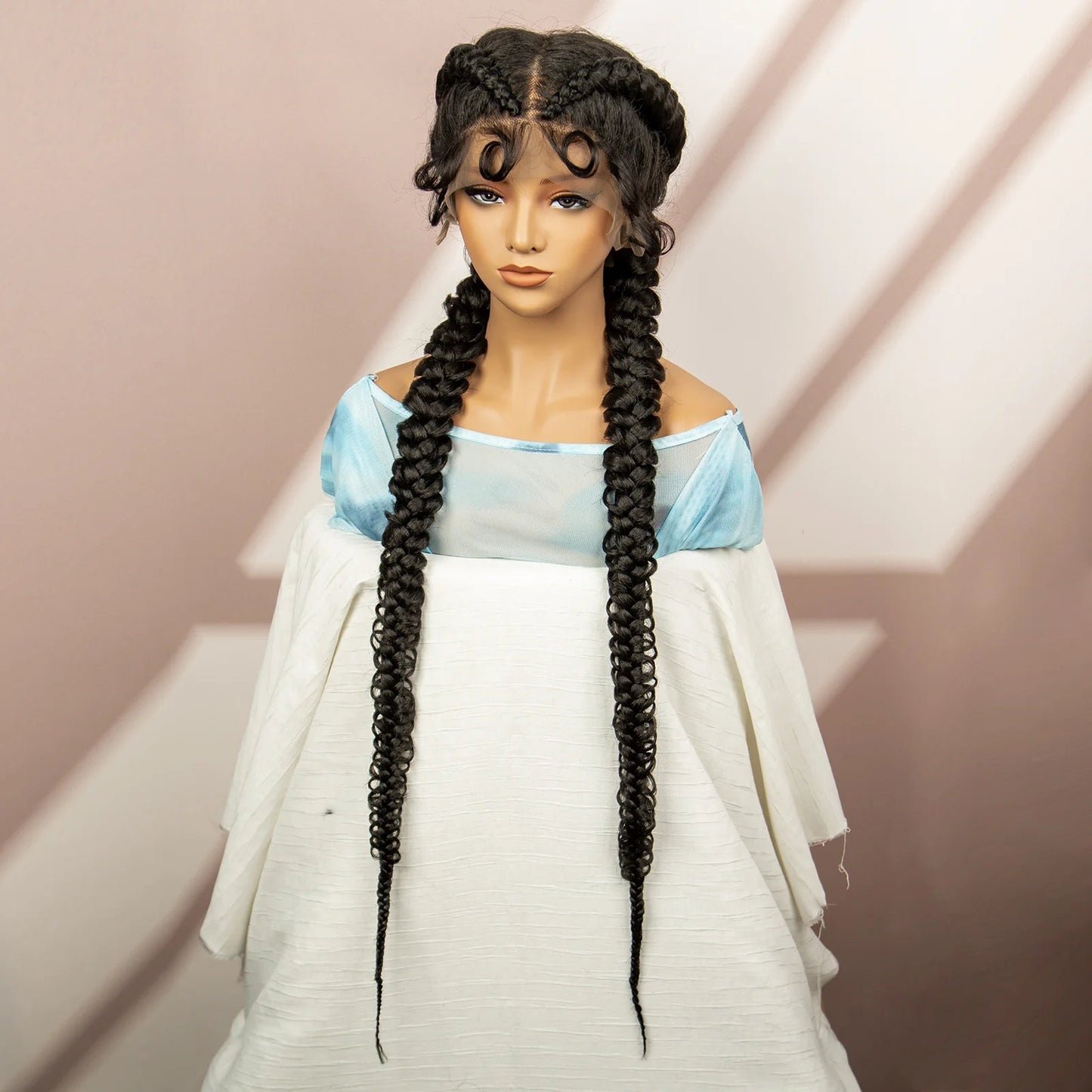 Synthetic Goddess Braided Wigs Cornrow Braided Wigs with Baby Hair Braids Wigs for Women Daily Use Knotless Wigs Good Vibrations