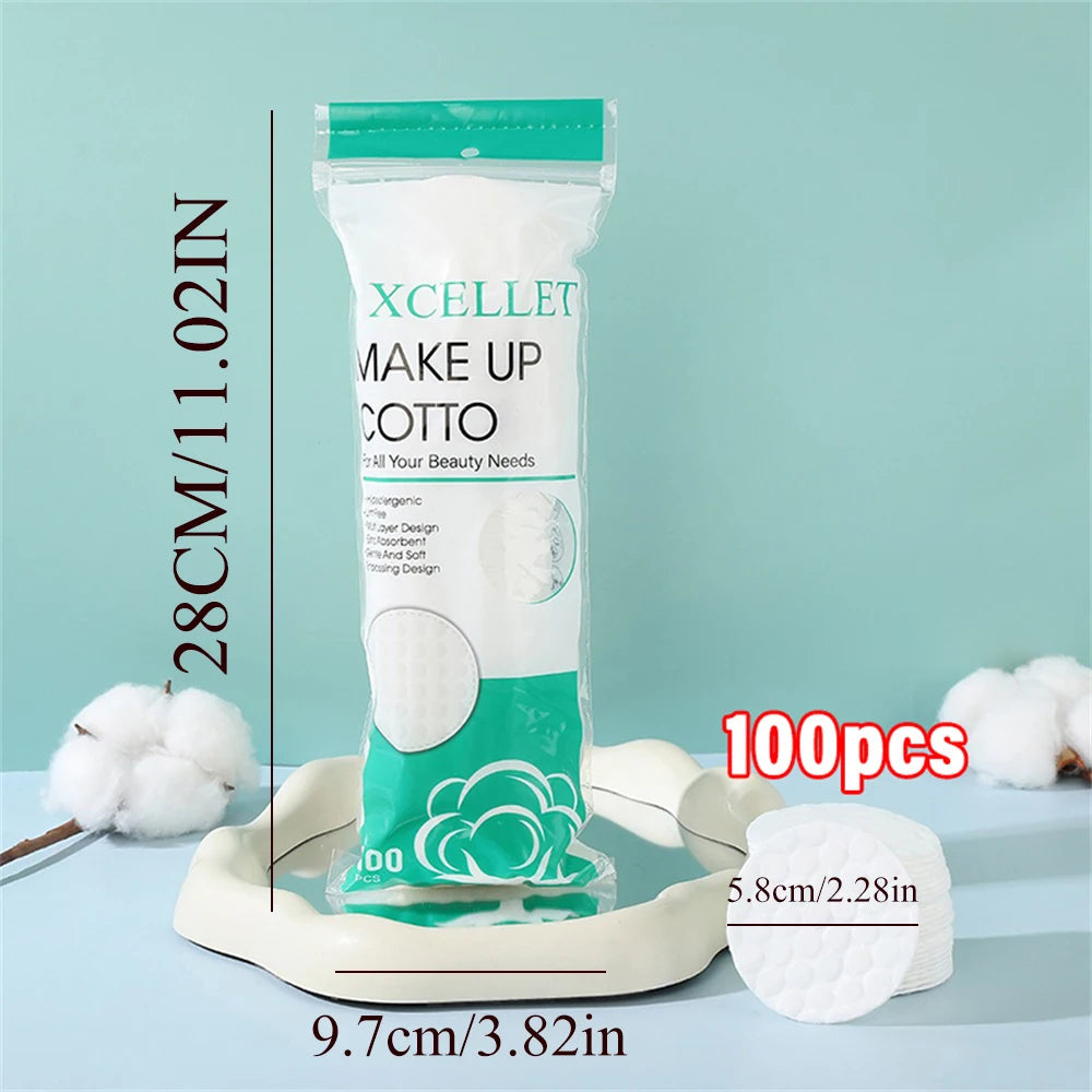 100Pcs/pack Facial Make Up Cosmetic Cotton Pads Round Soft Makeup Nail Polish Remover Cleansing Pads Daily Removal Tool DIY Good Vibrations