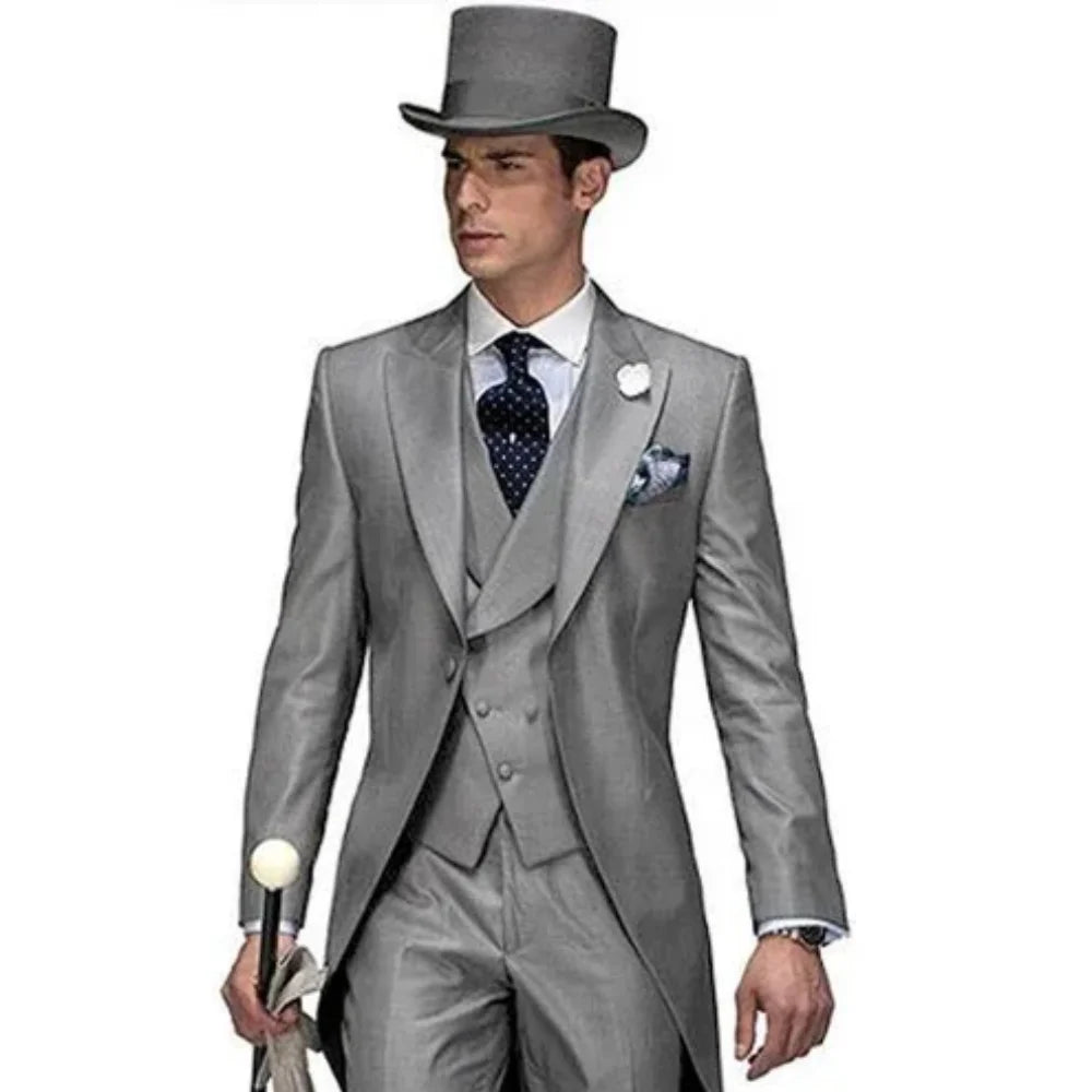 Groomsmen Three-Piece Suit Casual British Style Wedding Dress Shirt Slim Fit Handsome Summer Men's Fashion Westwear Set