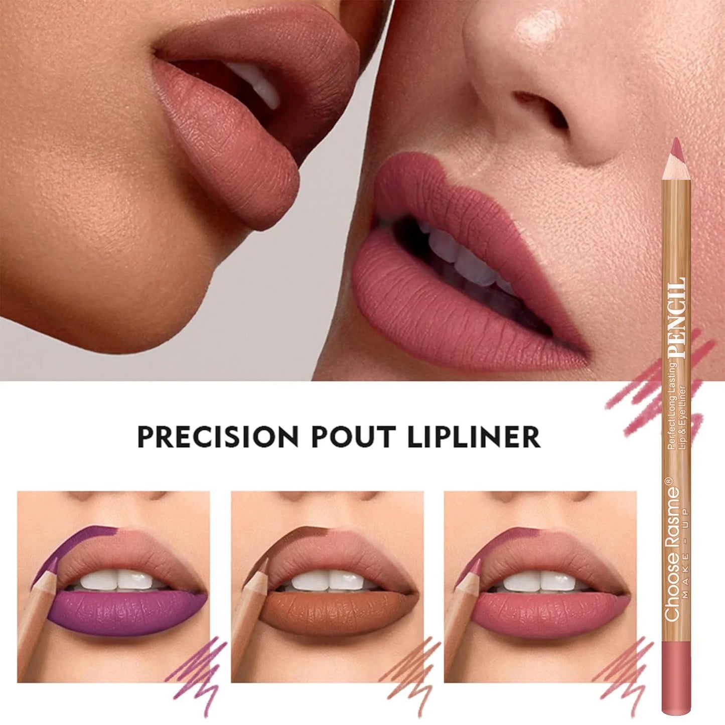 12 color lip enriching lipliner, lip moisturizing, three-dimensional fitting, light, thin, silky and clear lip liner Good Vibrations