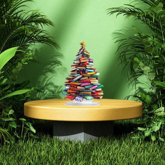 Book Christmas Tree Acrylic Ornaments Home Decoration Colorful Christmas Holiday Welcome Christmas Tree Bookshelf Pendant Party Good Vibrations