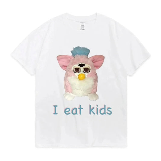 Furby T-Shirt Women 100% Cotton Plus Size Fashion O-Neck Casual Streetwear Harajuku Vintage Cool Oversized Unisex Tee Good Vibrations
