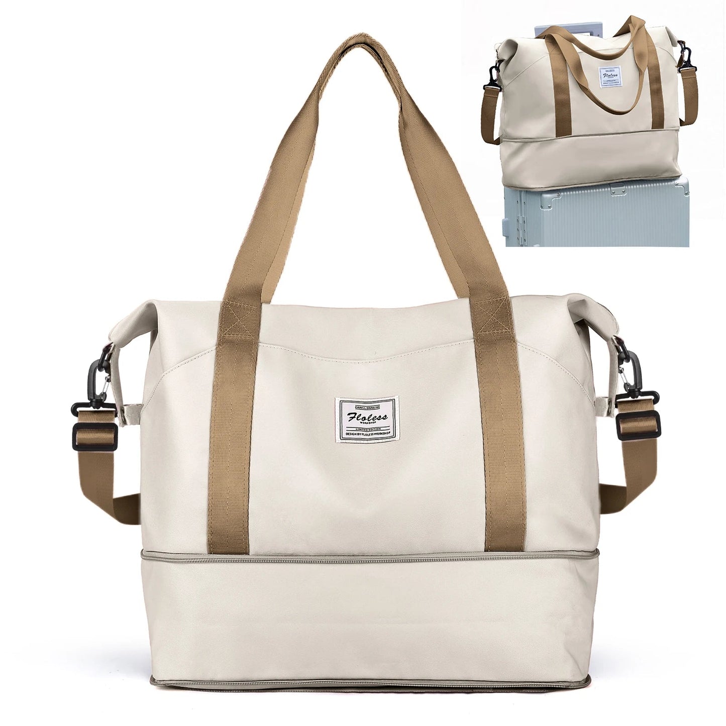 Expandable Travel Duffle Bag for Women Carry On, Weekender Overnight Shoulder Bag,Gym Tote Bag Wet Pocket Delivery Hospital Bag Good Vibrations
