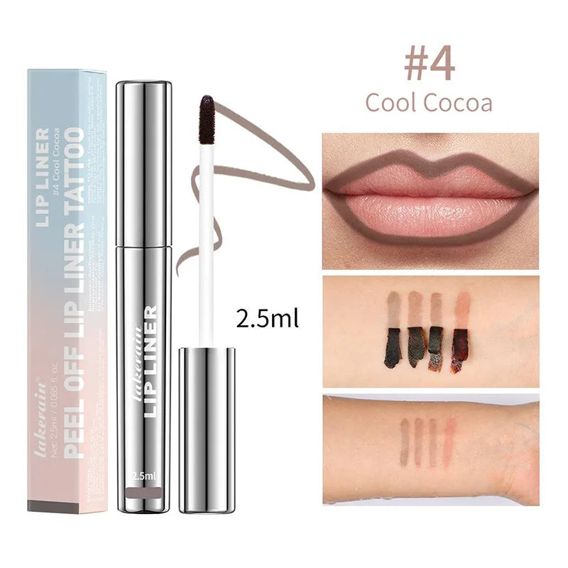 Waterproof Lip Liner Peel Off Tattoo Lipgloss Waterproof Long Lasting Matte Lip Tint Brown Contour Tear-off Lips Stain Cosmetic Good Vibrations