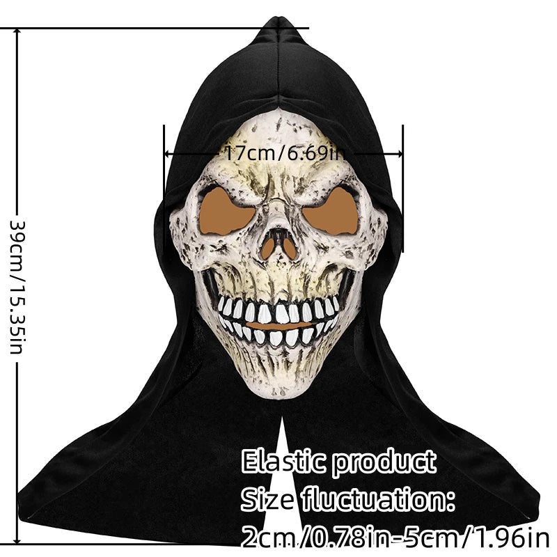 Halloween Cosplay Mask Latex Hood Skull Mask Dance Party Costume Accessories Props Good Vibrations