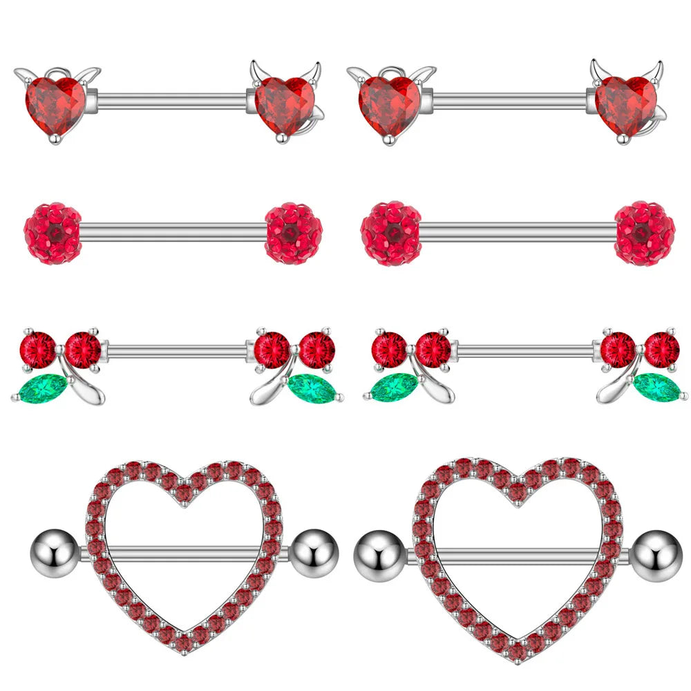 Mixed-style Sexy Nipple Rings Sets Heart Butterfly Dangle Nipple Piercing Bulk for Women Stainless Steel Cute Cat Shield Barbell Good Vibrations Adult Super Store