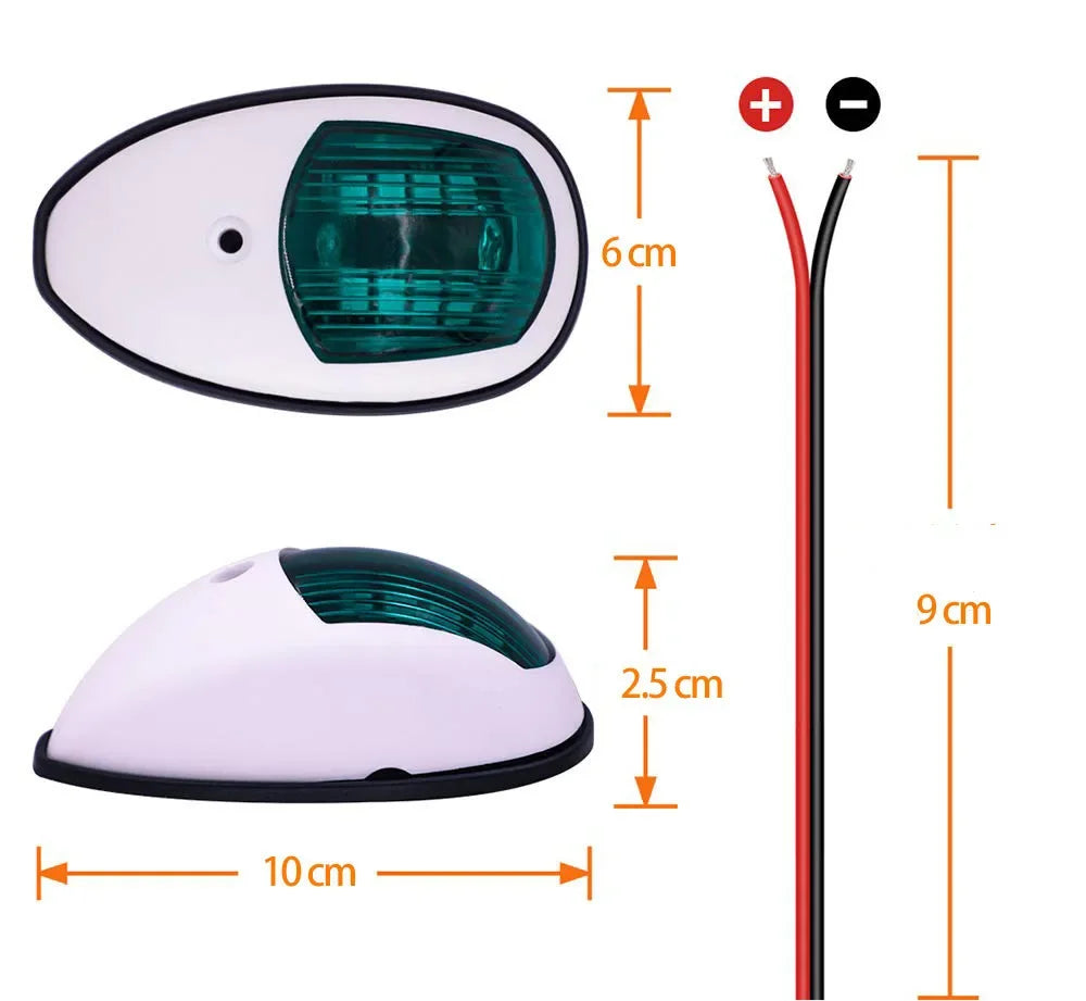 10-30V LED Navigation Light Signal Warning Waterproof Lamp Starboard Port Side Indicator For Marine Boat Yacht Truck Trailer Van Good Vibrations