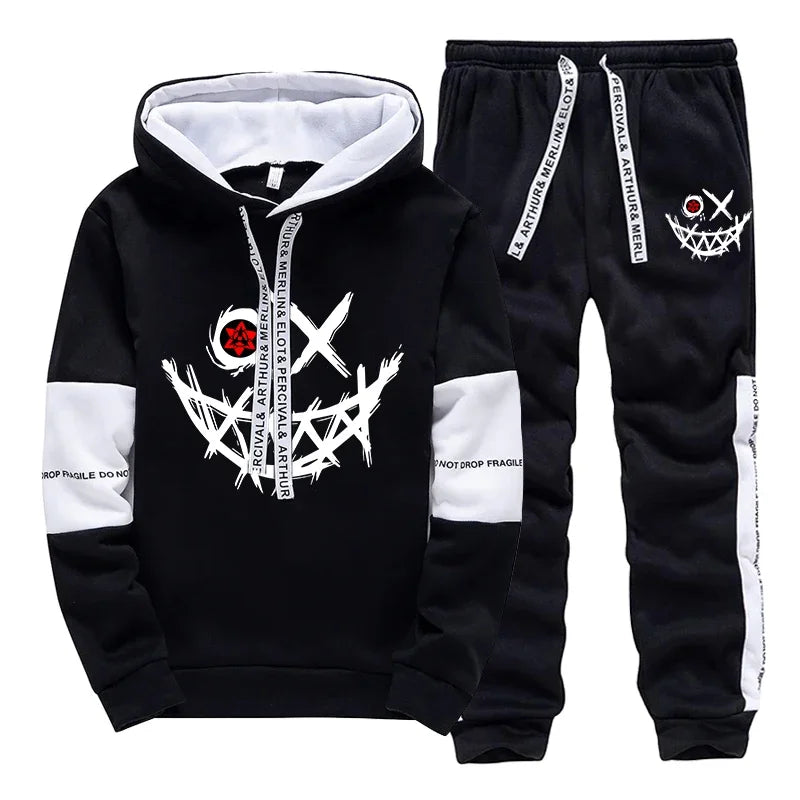 Hot Sales Mens Tracksuit Printed Single Piece Sweatshirts Sweatpants Casual Hoodie Pants Outdoors Mens Clothing Funny Streetwear Good Vibrations