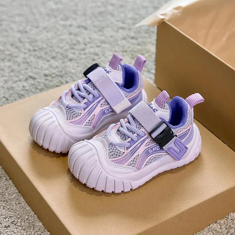 2025 New Fashion Boys Girls Tennis Shoes Toes Capped Comfortable Kids Sneakers Mesh Breathable Children Sports Shoes Trendy Good Vibrations