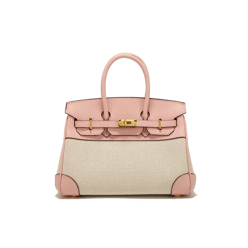 2025 Designer Handbag - Crossbody&Tote Luxury Leather Trim Canvas Bag Women Fashion Shoulder Purse Good Vibrations