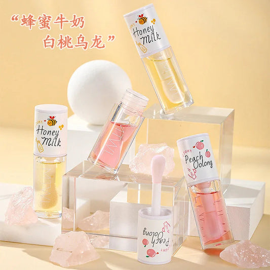 Peach Lip Oil Gloss Plumper Moisturizing Non Sticky Sexy Water Glossy Long-Lasting Transparent Liquid Lipstick Good Vibrations