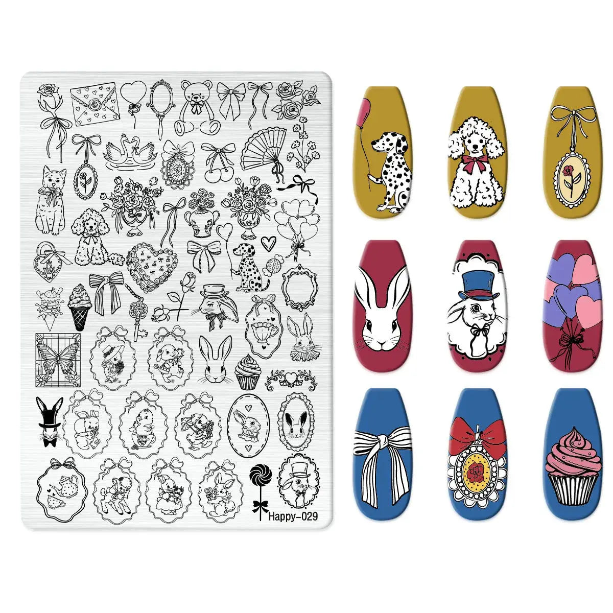 Halloween Series Celebration Nail Stamping Plate Cute Skull Pattern DIY Nail Art Image Stamp Stamper Manicure Template Good Vibrations