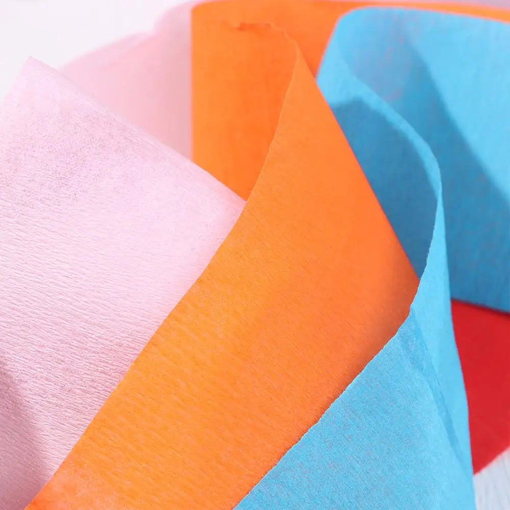1 Roll DIY Party Supplies Baby Shower Decoration Garland Photography Backdrops DIY Paper Crepe Paper Streamers Wedding Decor Good Vibrations