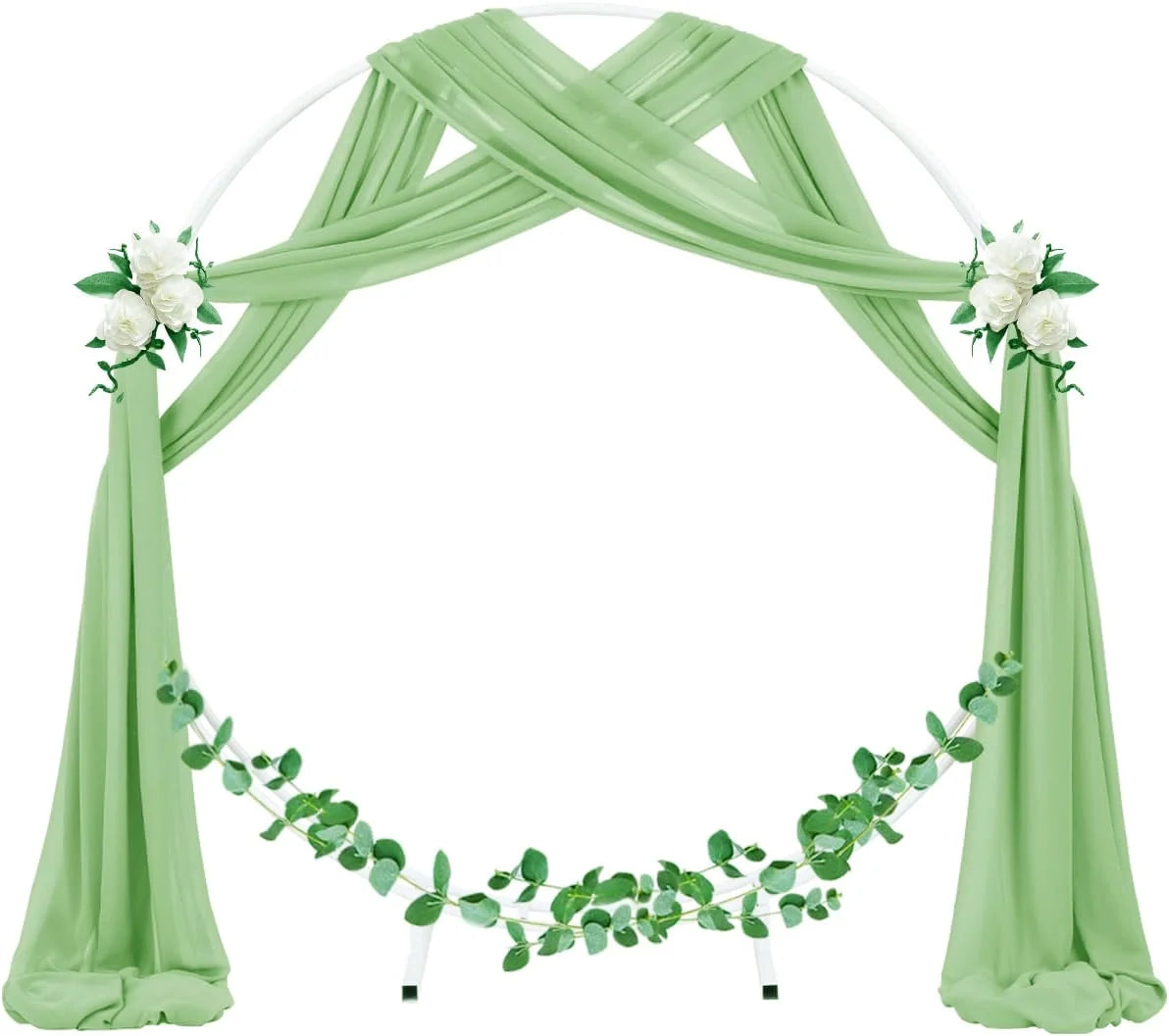 Wedding Arch Draping Fabric for Ceremony Reception Arch Decorations Chiffon Sheer Fabric Backdrop Curtains Party Bridal Shower Good Vibrations