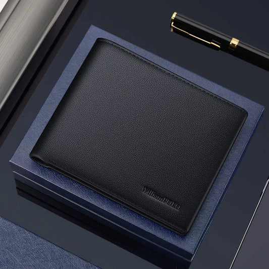 Wallet man real cowhide short handbag card bag Certificate bag driver's license holster for father man birthday gift man Good Vibrations