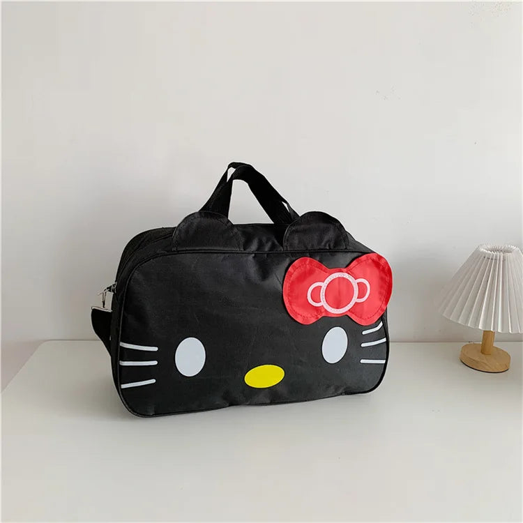 New Sanrio Cartoon Hello Kitty Duffle Bag Large Capacity Cartoon Student Handbag Short Trip Bag Girl's Handbody Bag Good Vibrations