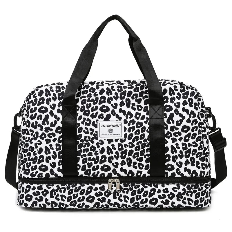 Large Gym Duffel Bag for Women and Men Travel Bag with Shoe and Wet Clothes Compartments Carry On Shoulder Tote Bags Good Vibrations