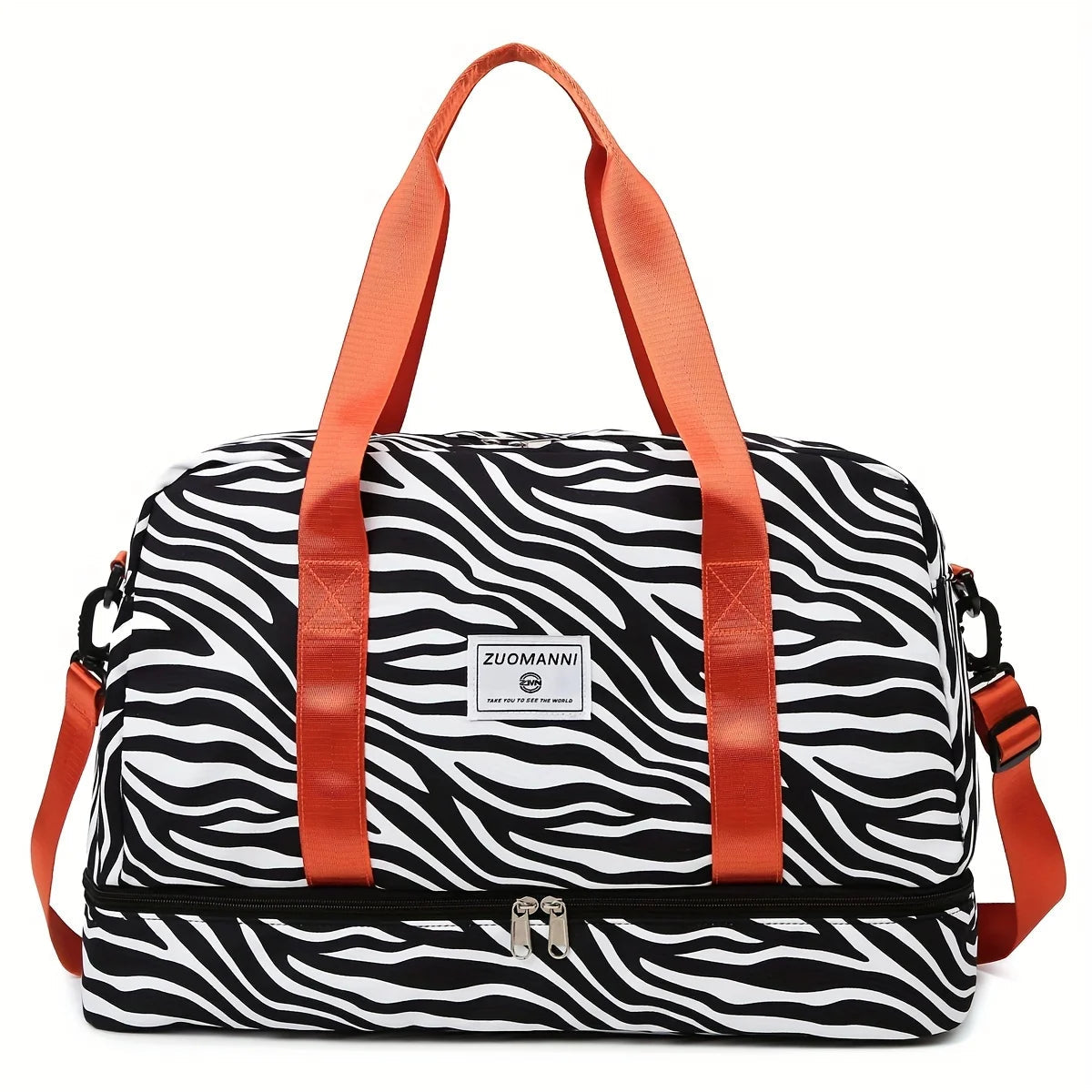 Large Capacity Nylon Travel Duffle Bag with Animal Print, Sports Gym Storage Bag, Portable Women'S Weekender Overnight Bag Good Vibrations