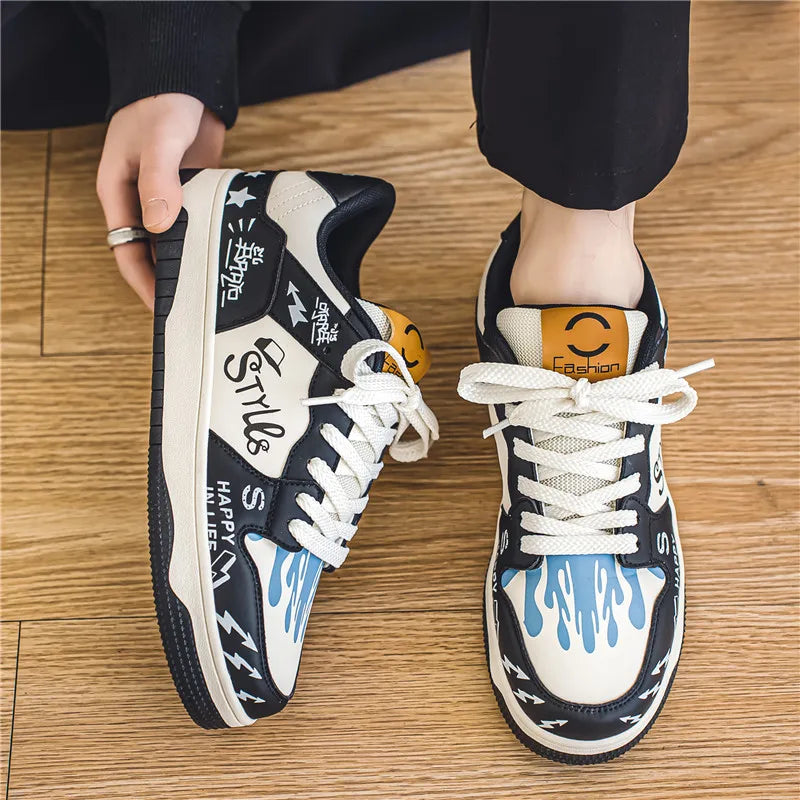 Shoes For Men Tennis Bread Hip-Hop Punk Skateboard Shoes Fashion Male Sneakers Couple Outdoor Sport Casual Shoes Good Vibrations