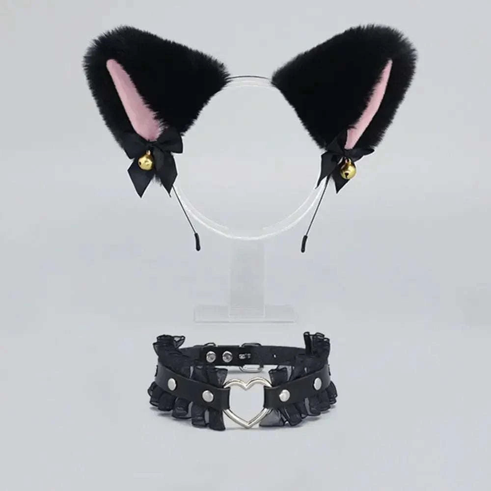 Womens Lolita Plush Hair Ornaments Animal Cat Ears Hair Halloween Party Hair Hoops Anime Cosplay Fancy Props GOOD Vibrations