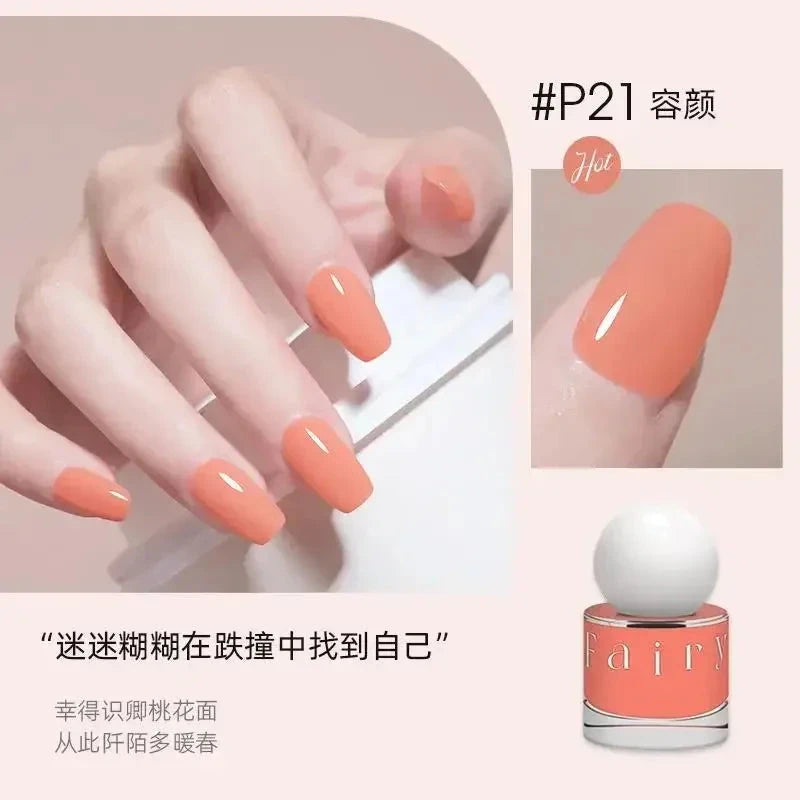 Nail Polish No Bake Quick Dry Lasting Non-peeling Nail Polish No Smell Summer White Light Bulb Nutrition Foot Nails Art Tools Good Vibrations