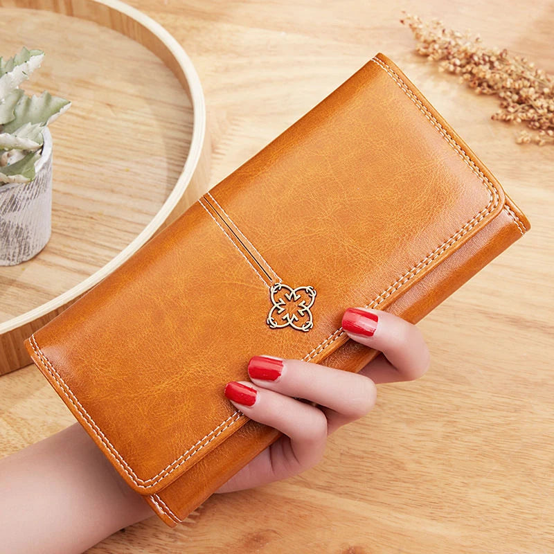 Women's Leather Wallet Woman Luxury Long Wallets Fashion Women Purses Money Bags 2022 Handbags Womens Purse Cards Holder Good Vibrations