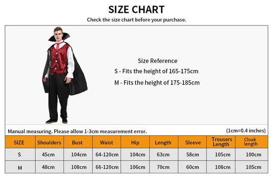 Halloween Vampire Costume Set Adult Cosplay Prop Costume Retro Cloak Celebration Dress Up Good Vibrations