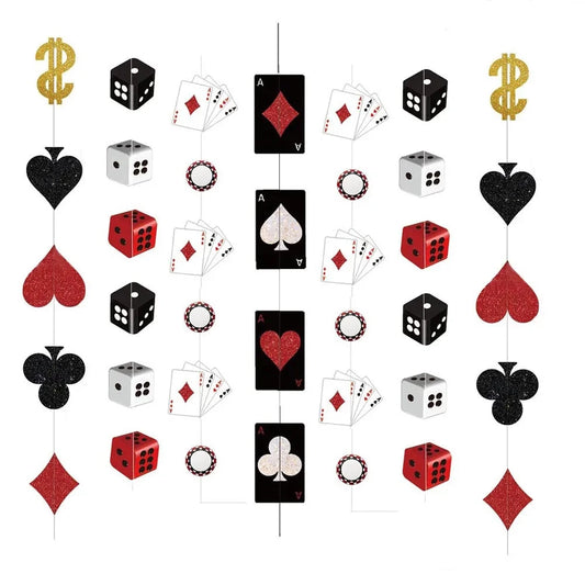 Casino Theme Party Decorations Las Vegas Hanging Poker Cube Dice Hanging Casino Party Ceiling for Casino Night Decor Supplies Good Vibrations