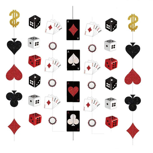 Casino Theme Party Decorations Las Vegas Hanging Poker Cube Dice Hanging Casino Party Ceiling for Casino Night Decor Supplies Good Vibrations