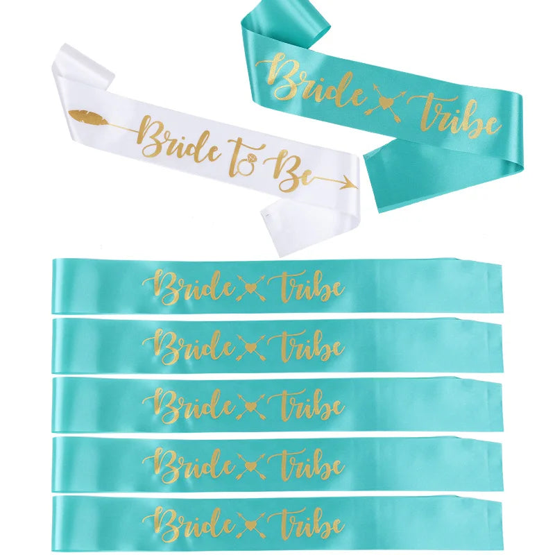 Bride Tribe Bridesmaids Sashes Set for Bridal Shower Decorations Wedding Favors Bachelorette Party Supplies Bride to be Gift Good Vibrations
