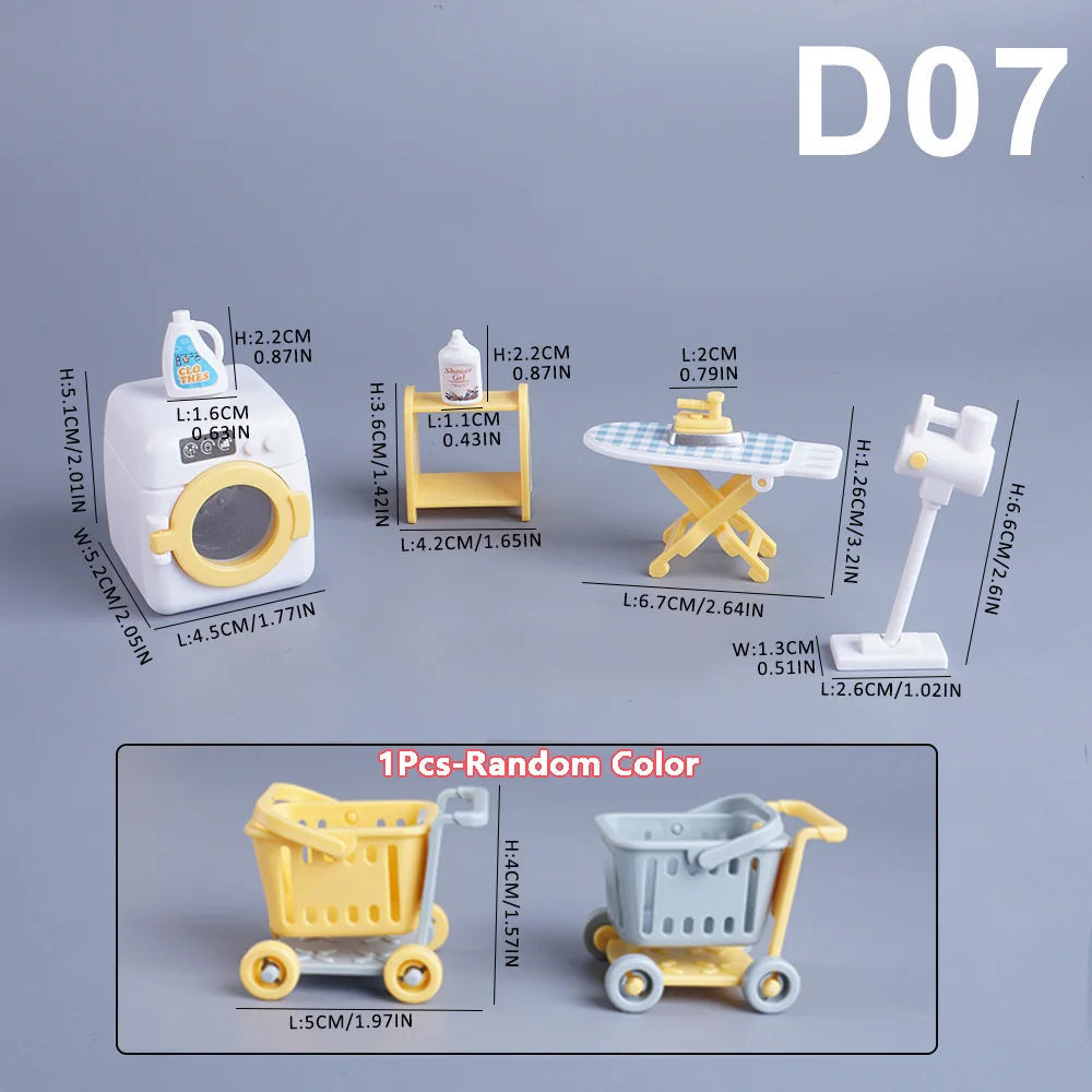 1:12 Miniature Furniture Forest Family Kitchen Toy Dining Table Dollhouse Accessories Bathroom Pretend Play For Girl Gifts Toys Good Vibrations