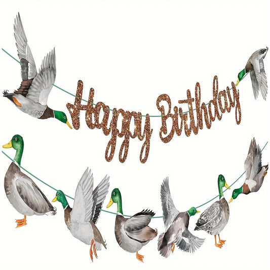 Mallard Duck Happy Birthday Party Decorations Duck Hunting Birthday Party Banner Mallard Duck Birthday Party Banner Hunting Good Vibrations