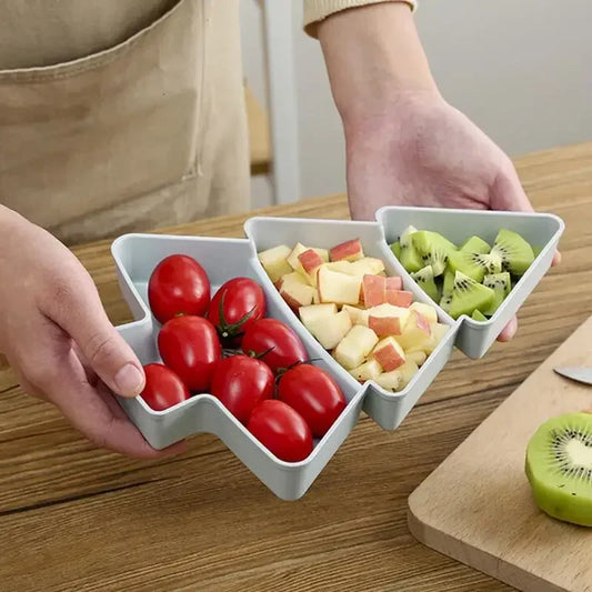 Christmas Tree Shape Living Room Candy Snacks Nuts Seeds Dry Fruits Plastic Plate Dishes Bowl Breakfast Plates Tray Tableware Good Vibrations