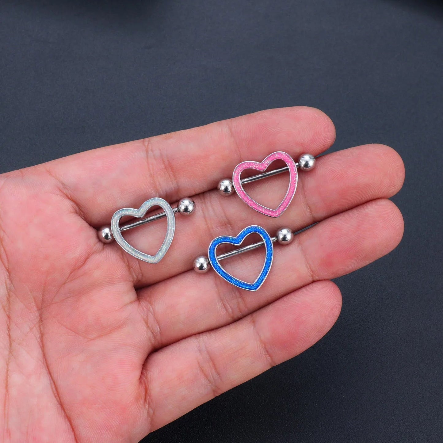 2pcs Steel Bear Dangled Zircon Nipple Piercing Sexy Breast Cover for Women Fashion Starfish Heart Shield Bar Barbell Nipple Ring Good Vibrations Adult Super Store