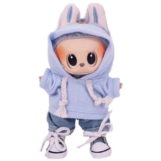 Doll Clothes Set For labubu 17cm Plush Doll Accessories Girl's Toys Birthday And Christmas Gifts Good Vibrations
