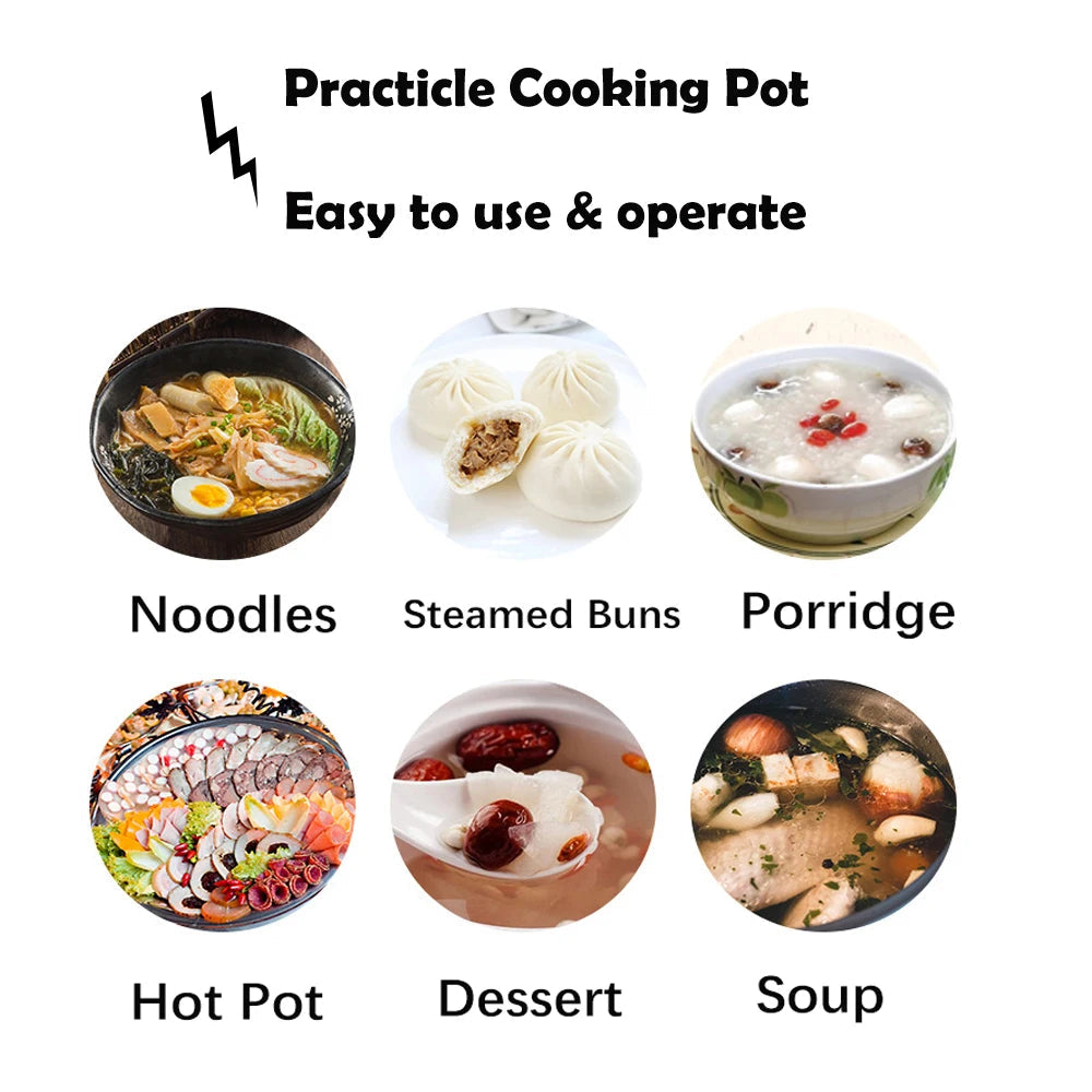 Multifunction Electric Cooker Hot Pot 1-2 People Heating Pan Multi Ramen Pot Machine Mini Rice Cook Kitchen Appliance Korea 220V Good Vibrations Adult Super Store