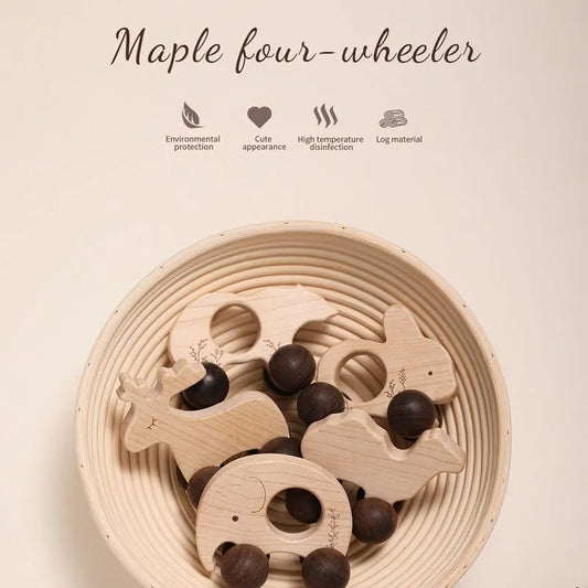 Wooden Cars Toys Maple Diy Crafts for Students Home Activities Montessori Grasping Teething Toy Newborn Birthday Gift Wood Block Good Vibrations