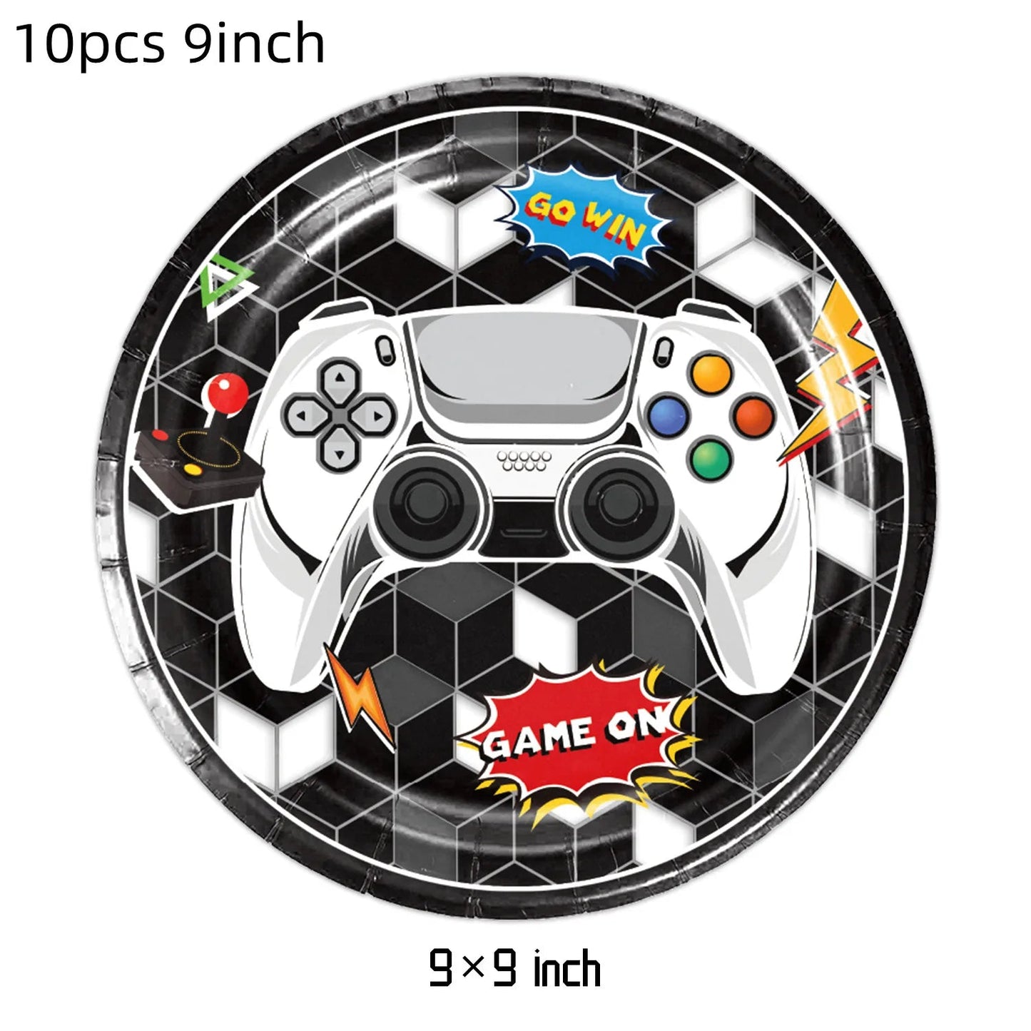 Video Game Party Supplies Set Birthday Decorations Happy Birthday Gaming Backdrop Game On Table Covers Gamer Banner Balloons Good Vibrations