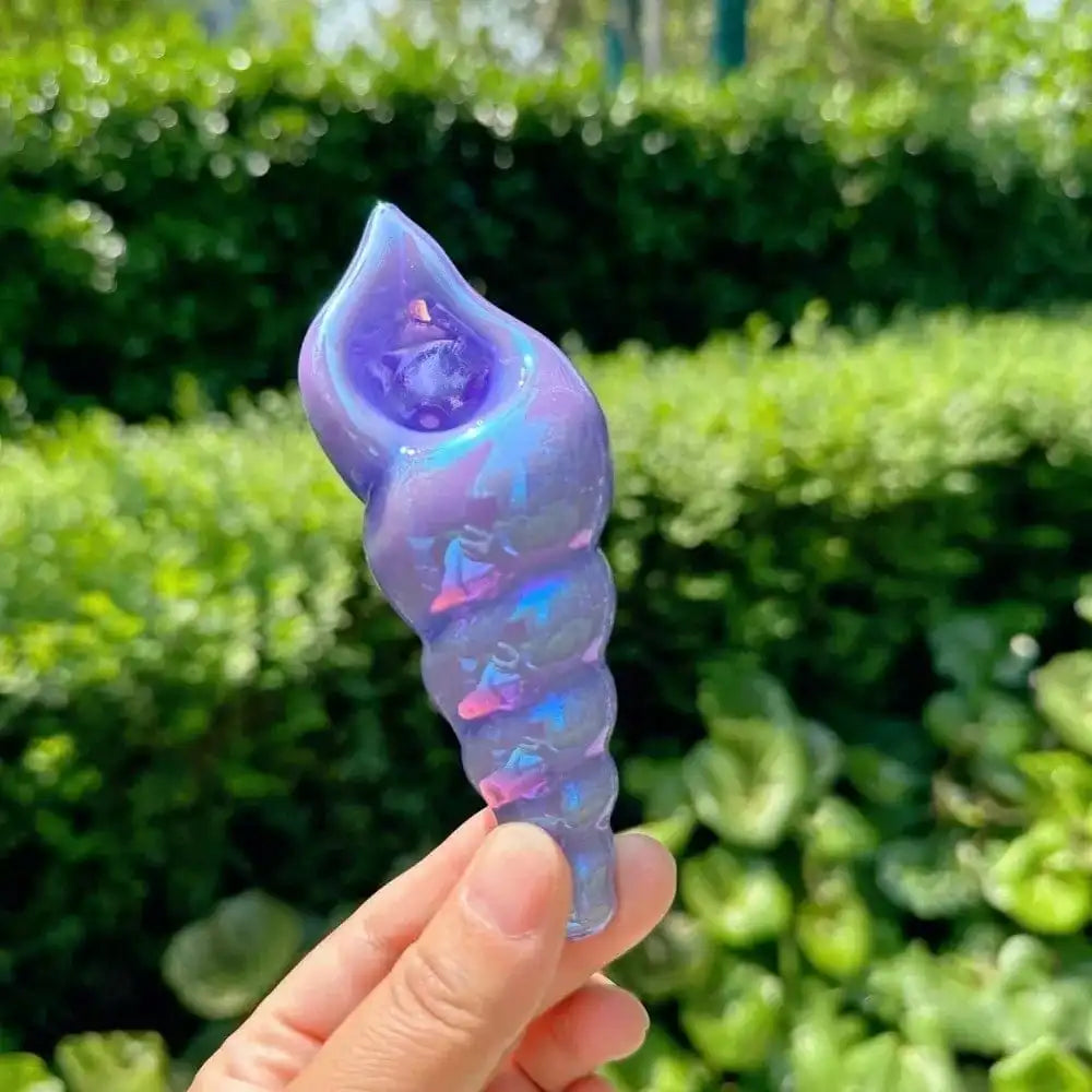 4.3" Seashell Design Magic Handmade Borosilicate Glass Good Vibrations